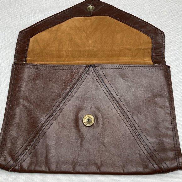 Leather Clutch Envelope Purse Vintage Brazilian - Picture 6 of 12
